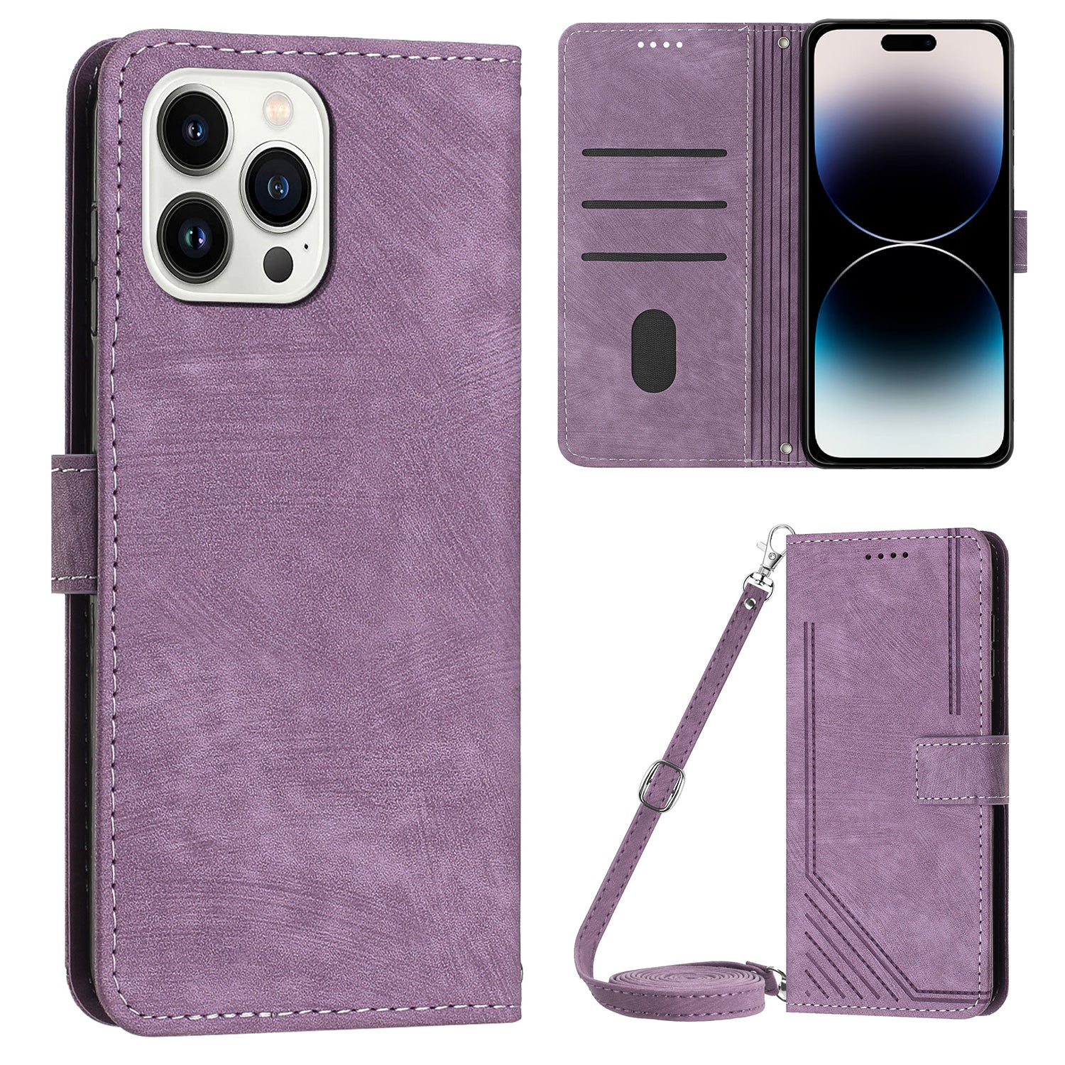 For iPhone 14 Pro PU Leather Skin-touch Protective Cover Lines Imprinted Wallet Stand Folio Phone Case For iPhone 14 Pro PU Leather Skin-touch Protective Cover Lines Imprinted Wallet Stand Folio Phone Case